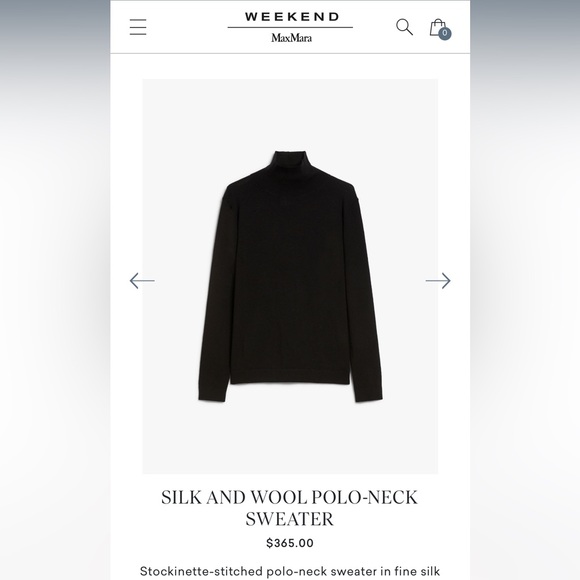 NewSeason Weekend Max Mara Silk  and Wool Polo-Neck Sweater Sz:S Fall/Winter - Picture 3 of 15